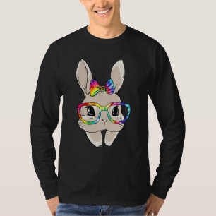 Bunny Face Sunglasses Tie Dye Glasses Headband Eas T-Shirt