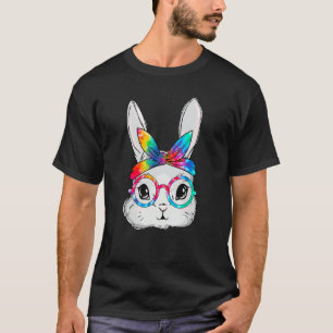 Bunny Face Sunglasses Tie Dye Glasses Headband Eas T-Shirt