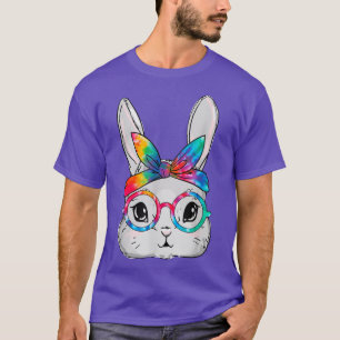 Bunny Face Sunglasses Tie Dye Glasses Headband Eas T-Shirt