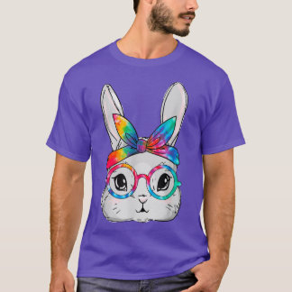Bunny Face Sunglasses Tie Dye Glasses Headband Eas T-Shirt