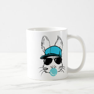 Bunny Face With Hat Sungles Bubble Gum Easter Day Coffee Mug
