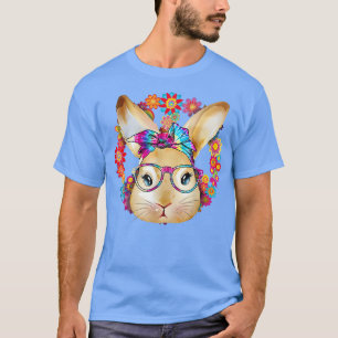 Bunny Face With Purple Glasses Cute Easter Rabbit T-Shirt
