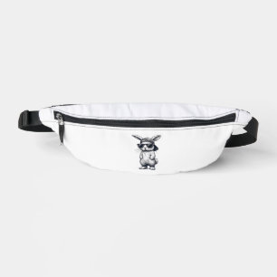 Bunny Face with Sunglasses Cap Easter Day for Boys Bum Bags
