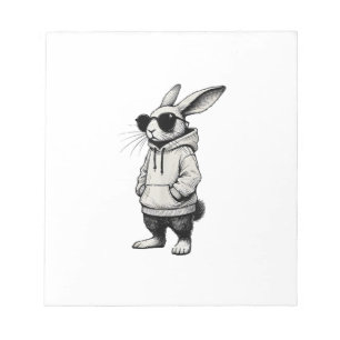 Bunny Face with Sunglasses Easter Day for Boys Men Notepad