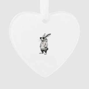 Bunny Face with Sunglasses Easter Day for Boys Men Ornament