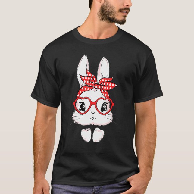 Bunny Face With Sunglasses Easter Day For Girls Wo T-Shirt (Front)