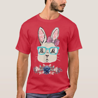 Bunny Face With Sunglasses For Boys Girls Kids Eas T-Shirt