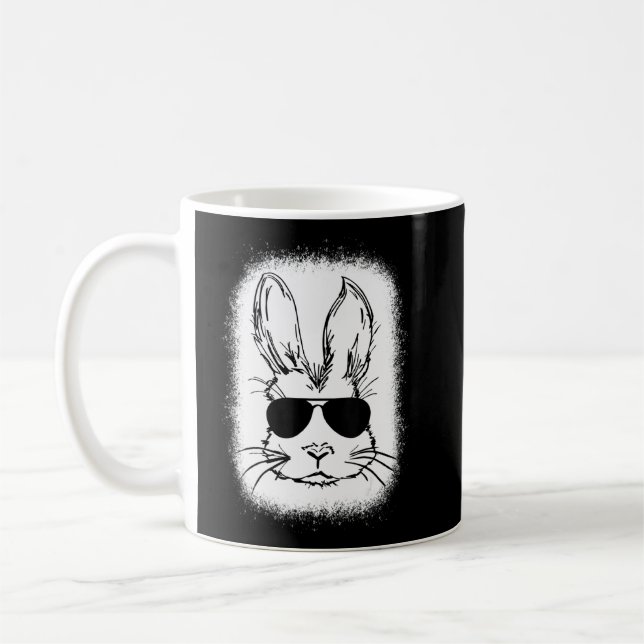 Bunny Face With Sunglasses For Boys Men Kids Easte Coffee Mug (Left)