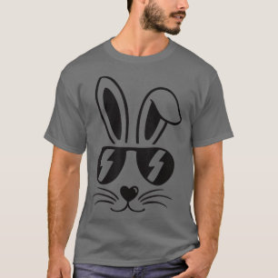 Bunny Face With Sunglasses For Boys Men Kids Easte T-Shirt