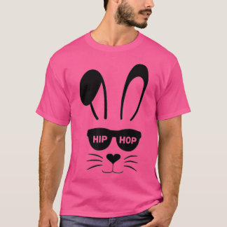 Bunny Face With Sunglasses For Boys Men Kids Easte T-Shirt