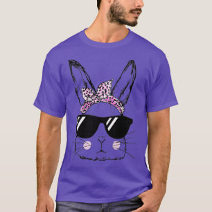 Bunny Face With Sunglasses For Boys Men Kids Easte T-Shirt