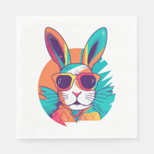 Bunny Face With Sunglasses For Boys Men Kids Napkin