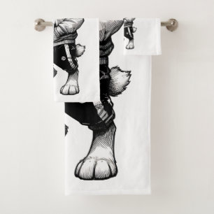 Bunny Face With Sunglasses Happy Easter Day Bath Towel Set