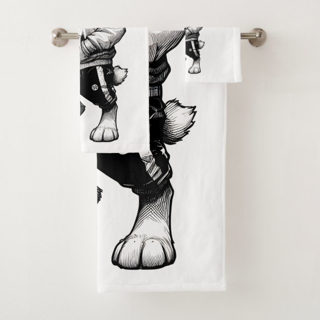 Bunny Face With Sunglasses Happy Easter Day Bath Towel Set (Insitu)