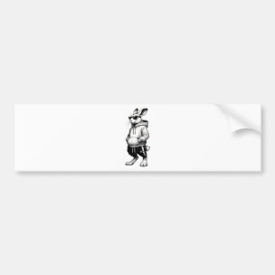 Bunny Face With Sunglasses Happy Easter Day Bumper Sticker