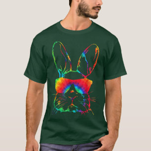 Bunny Face With Sunglasses Tie Dye Kids Boy For Ea T-Shirt