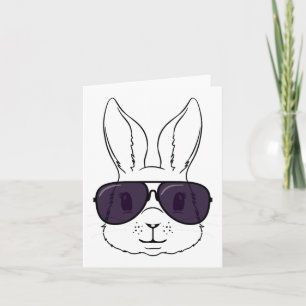 Bunny Face With Sungles For Boys Men Kids Easter D Card