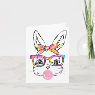 Bunny Face With Sungles For Boys Men Kids Easter D Card