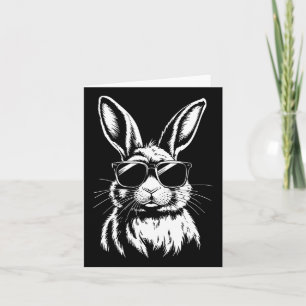 Bunny Face With Sungles For Boys Men Kids Easter D Card