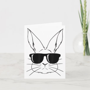 Bunny Face With Sungles For Boys Men Kids Easter D Card