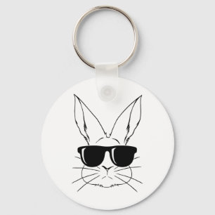 Bunny Face With Sungles For Boys Men Kids Easter D Key Ring