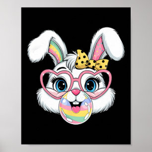 Bunny Face With Sungles For Boys Men Kids Easter D Poster