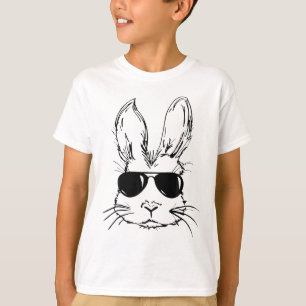 Bunny Face With Sungles For Boys Men Kids Easter D T-Shirt