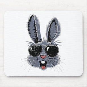 Bunny Face With Sungles Rabbit Easter Day Boys Tee Mouse Mat