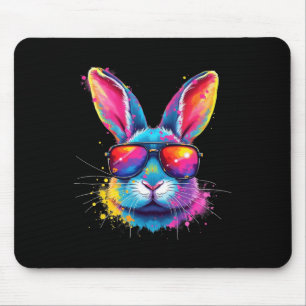Bunny Face With Tie Dye Gles Happy Easter Day Men  Mouse Mat
