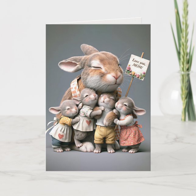 Bunny Family For Mum's Birthday Card (Front)