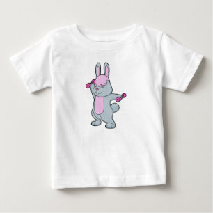 Bunny Fitness Dumbbell Baby T-Shirt