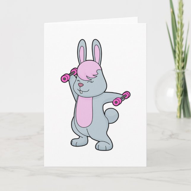Bunny Fitness Dumbbell Card (Front)
