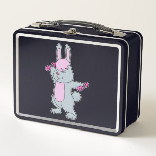 Bunny Fitness Dumbbell Metal Lunch Box