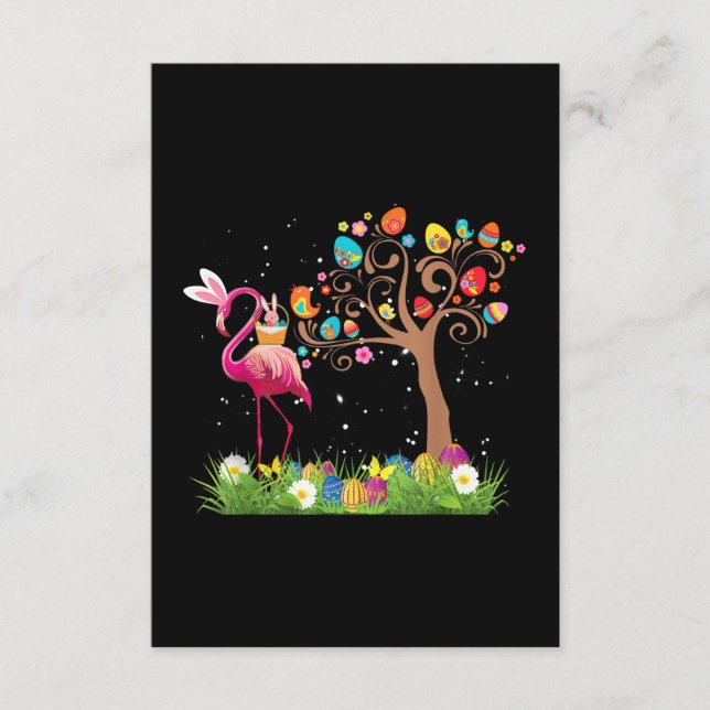 Bunny Flamingo Easter 2021 | Cute Flamingo Lovers Enclosure Card (Front)