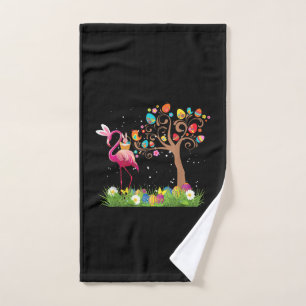 Bunny Flamingo Easter 2021   Cute Flamingo Lovers Hand Towel