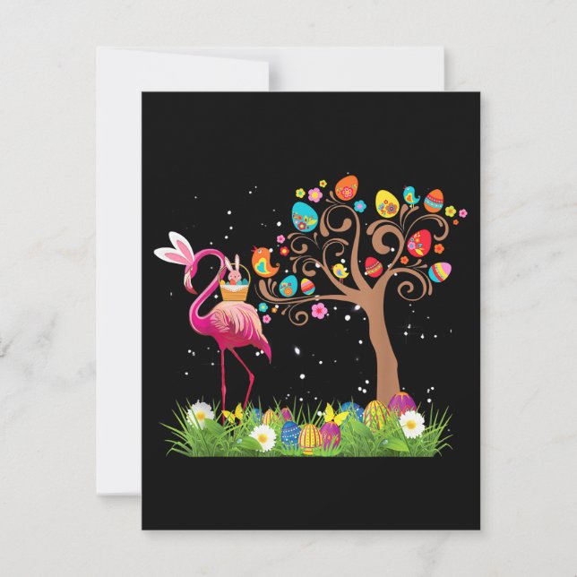 Bunny Flamingo Easter 2021 | Cute Flamingo Lovers Invitation (Front)