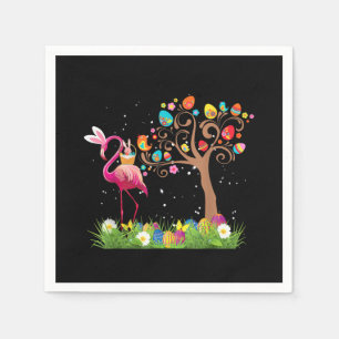 Bunny Flamingo Easter 2021   Cute Flamingo Lovers Napkin