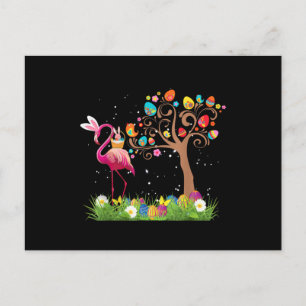 Bunny Flamingo Easter 2021   Cute Flamingo Lovers Postcard