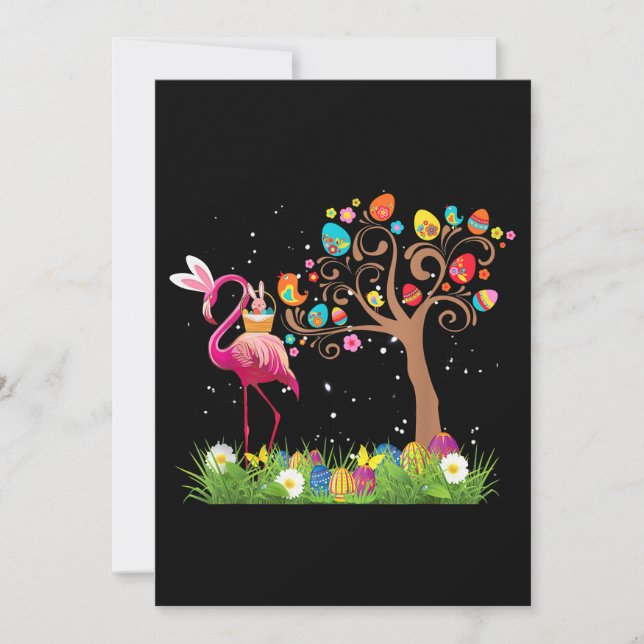 Bunny Flamingo Easter 2021 | Cute Flamingo Lovers Thank You Card (Front)