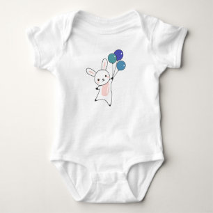 Bunny Flies Balloons Above Cute Animals For Kids Baby Bodysuit