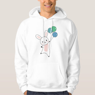 Bunny Flies Balloons Above Cute Animals For Kids Hoodie