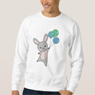 Bunny Flies Balloons Above Cute Animals For Kids Sweatshirt
