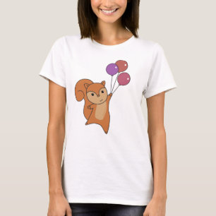 Bunny Flies Balloons Above Cute Animals For Kids T-Shirt
