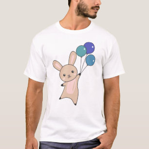 Bunny Flies Balloons Above Cute Animals For Kids T-Shirt