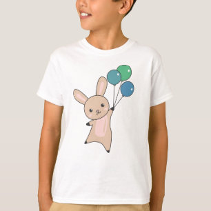 Bunny Flies Balloons Above Cute Animals For Kids T-Shirt