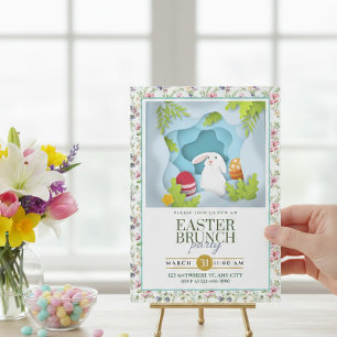 Bunny & Floral Easter Brunch I 3D Style Announcement