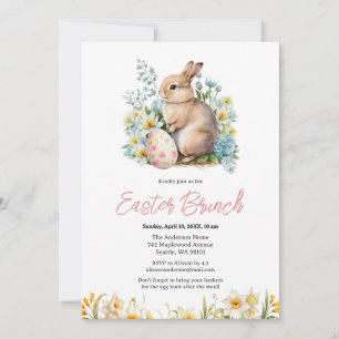 Bunny & Floral Egg Invitation