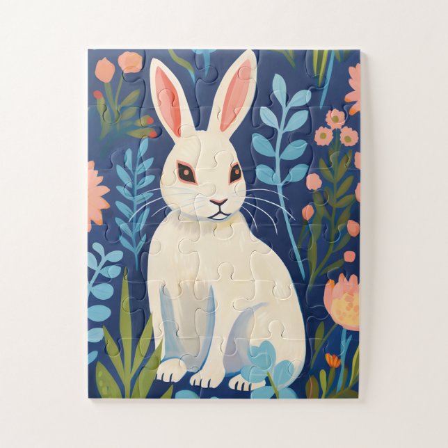 Bunny Floral Jigsaw Puzzle (Vertical)