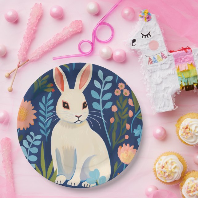 Bunny Floral Paper Plate (Party)