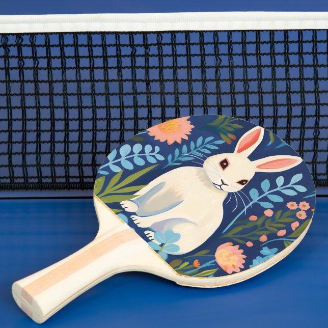 Bunny Floral Ping Pong Paddle (Insitu)